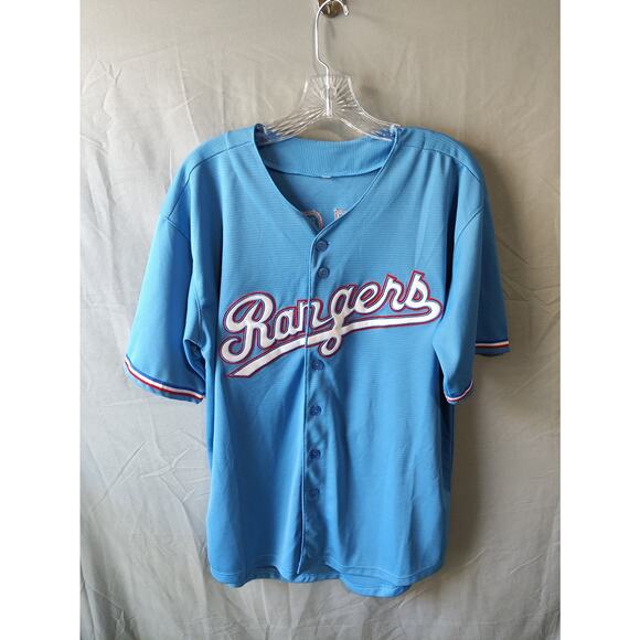 Texas Rangers Jersey Mens Medium MLB Baseball Seager 5 Throwback Shirt - Picture 1 of 16